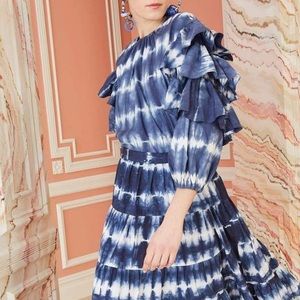 Ulla Johnson Indigo Tie Dye Tulia Blouse